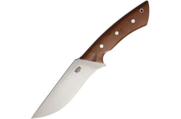 Image of Bark River Los Lobos Fixed Blade Knife, Los Lobos, 12in Overall, 6.25in Satin A2 Tool Steel Blade, Brown Canvas Micarta Handle, Brown Leather Belt Sheath, Designed By Shane Wink, 10-117MNC