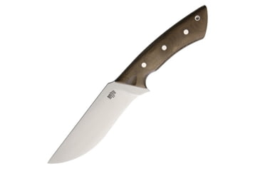 Image of Bark River Los Lobos Fixed Blade Knife, Los Lobos, 12in Overall, 6.25in Satin A2 Tool Steel Blade, Green Canvas Micarta Handle, Brown Leather Belt Sheath, Designed By Shane Wink, 10-117MGC