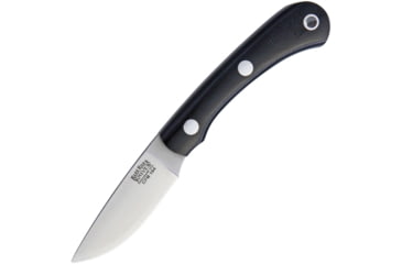 Image of Bark River Pro Scalpel II CPM154 Fixed Blade Knife, 5.75in Overall, 2.25in Satin Cpm-154 SS Drop Point, Black Canvas Micarta Handle, Brown Leather Belt Sheath, 01-150MBC