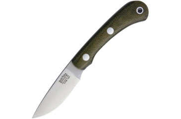 Image of Bark River Pro Scalpel II CPM154 Fixed Blade Knife, 5.75in Overall, 2.25in Satin Cpm-154 SS Drop Point, Green Canvas Micarta Handle, Brown Leather Belt Sheath, 01-150MGC