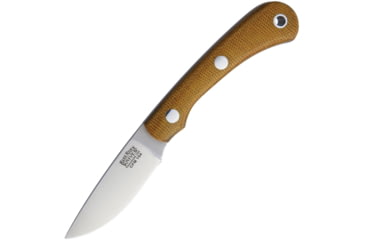 Image of Bark River Pro Scalpel II CPM154 Fixed Blade Knife, 5.75in Overall, 2.25in Satin Cpm-154 SS Drop Point, Natural Canvas Micarta Handle, Brown Leather Belt Sheath, 01-150MNC
