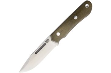 Image of Bark River Springbok II 3V Green Canvas Fixed Blade Knife, 4.5in, Standard Edge, Satin, Green, Canvas Micarta Handle BA05220MGC