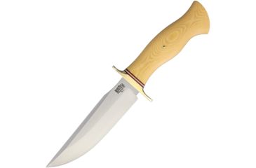 Image of Bark River Vest Pocket Bowie C Ivory Fixed Blade Knife, 5.25in, A2 Tool Steel, Standard Edge, Satin, Antique Ivory, Micarta Handle BA09115MAI