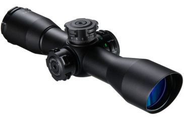 Image of Barska 4x32, 1in. tube, mil dot IR reticle, with 1in. weaver rings, flip up covers, Black AC11876