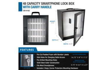 Image of Barska Smartphone Lock Box w/Key Lock and Carry Handle, 48 Pieces