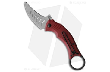 Image of Bastinelli Creations Mako Folding Knife, 2.50in, 440A, Trailing Point Blade, Polymer Red Handle, Steel/Red, 7.00in, BHQ-137321