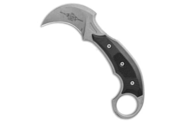 Image of Microtech Bastinelli Iconic Karambit Fixed Blade Knife, 2.25in, CTS-204P, Hawkbill Blade, G-10, Black Handle, Black/Dark Gray, 6.125 inch, BHQ-118539