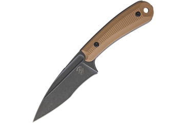 Image of Bastinelli Creations SIN Fixed Blade Coyote Knife, 7.13in Overall, 3.5in Black Stonewash Bohler N690 SS Blade, Coyote Brown G10 Handle, Black Kydex Sheath, BAS215C