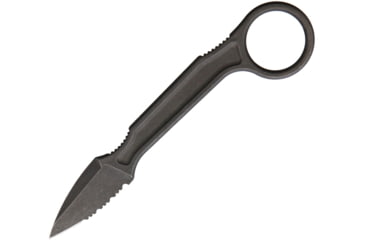 Image of Bastinelli Creations SPADE Fixed Blade Serrated Knife, 1.75 stonewash finish serrated Bohler N690 stainl, One-piece construction, SPADE SERRATED