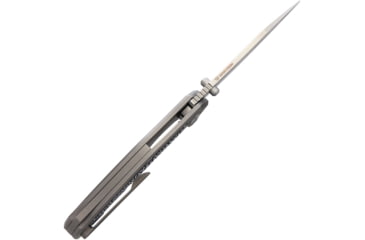 Image of Bastion BRAZA EDC Linerlock Stingray Folding Knife, 3.88in Satin Cpm S35Vn SS Blade, Gray Titanium Handle, Thumb Stud, Pocket Clip, Stingray Style Handle Inlay, Gift Boxed, Gray, BRAZA-S35VN-SITT