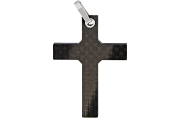 Image of Bastion Carbon Fiber Cross Pendant, 1.875in X 1.375in X 0.3125in, Carbon Fiber, Gloss Finish, Ball Chain Lanyard, PNDNT-CROSS-CF