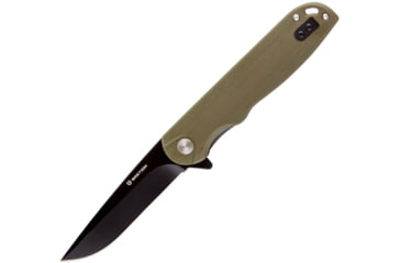 Image of Bastion Craft Linerlock Folding Knife, Bastion D2 Steel Blade Flipper Folder Pocket Knife G10 Scales - Craft, Black Blade/OD Green Scales, BSTN-CFTBLK-ODG