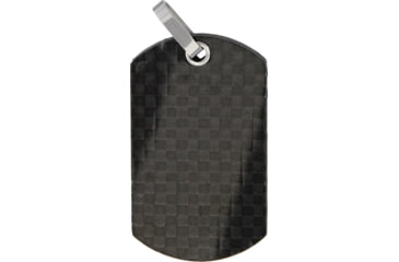 Image of Bastion Pure Carbon Fiber Dog Tag, 1.625in X 1in X 0.3125in, Carbon Fiber, Gloss Finish, Ball Chain Lanyard, Black, PNDNT-DOGTAG-CF