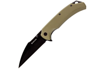 Image of Bastion Talon Linerlock Folding Knife, Bastion D2 Steel Blade Flipper Folder Pocket Knife G10 Scales - Talon, Black Blade/OD Green Scales, BSTN2392