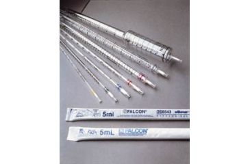 Image of BD Falcon Disposable Serological Pipets, Polystyrene, Sterile, Plugged, BD Biosciences 356551 Individually Wrapped In Advantage All-Plastic