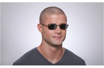 Image of Maui Jim Beachcomber Sunglasses w/ Black Gold Frame and Neutral Grey Lenses - 129-02, On Model
