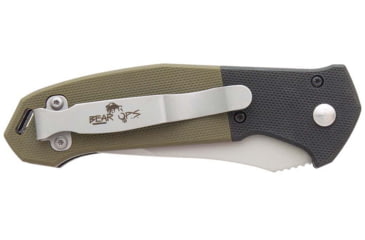 Image of Bear OPS Auto Bold Action 5 Folding Knife, 3.13in, Sanvick 14C28N, Black/Od Green G10 Handle w/ Bead Blast, AC-500-B4-P