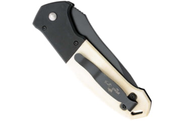 Image of Bear OPS Auto Bold Action 5 Folding Knife, 3.65in, Sanvick 14C28N, White Smooth Bone Handle, AC-550-WSB6-B