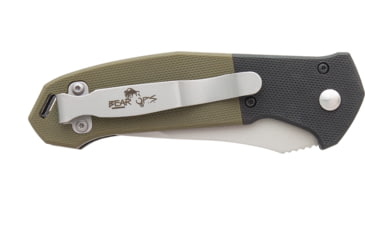 Image of Bear OPS Auto Bold Action Folding Knife, 4.5in, Sanvick 14C28N Stainless Steel, Black/OD Green G10 Handle, AC500B4P