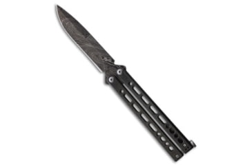 Image of Bear Ops Bear Ops Bear Song VIII Bayonet Butterfly Knife Galaxy 4.5&quot; Damascus, Gray, Damascus, adult, BHQ-145564