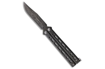 Image of Bear Ops Bear Ops Bear Song VIII Butterfly Knife Galaxy 4.5&quot; Damascus, Gray, Damascus, adult, BHQ-143692