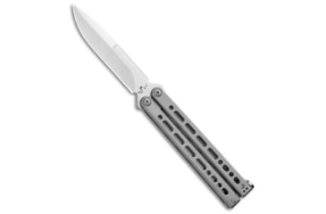 Image of Bear Ops Bear Ops Bear Song VIII Butterfly Knife Gray Bayonet 4.5" Satin *DISC*, Gray, 154CM, adult, BHQ-184275