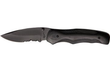 Image of Bear Ops Rancor Fold Knife, SS partially serrated modified Drop Point b, Black G-10 Handle BC32005