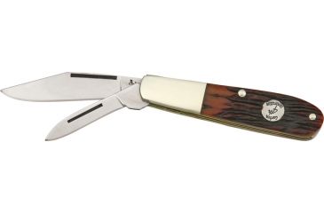 Image of Bear &amp; Son Barlow Fold Knife, High polished 1095 Carbon Steel Blade, Red Stag Bone handl BCCRSB281