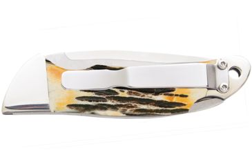 Image of Bear &amp; Son Cutlery 3 3/4 Genuine India Stag Bone Automatic Lockback With Metal Belt Clip - 5A08