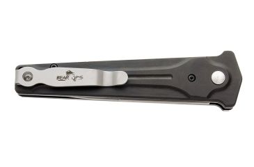 Image of Bear OPS Auto Bold Action III Automatic Folding Knife, 4.5in Closed, 3.25in, Sandvik 14C28N, Bead Blast Stiletto Style Blade, Black Aluminum Handle, AC-300-ALBK-S