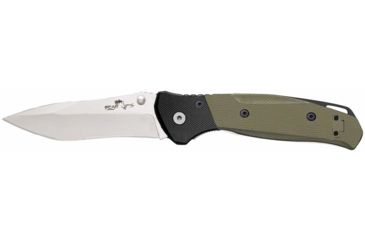 Image of Bear OPS Bear Swipe 4 Assisted Opening Folding Knife, 3.25in, Sandvik 14C28N Stainless Steel, Black/Green G10 Handle w/ Bead Finish Blade, A-400-B4-P