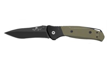 Image of Bear OPS Bear Swipe 4 Assisted Opening Folding Knife, 3.25in, Sandvik 14C28N Stainless Steel, Black/Green G10 Handle w/ Black Finish Blade, A-400-B4-B