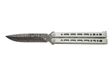 Image of BEAR SONG VIII GREY STAINLESS HANDLE W/ BAYONET DAMASCUS BLADE