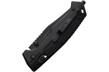 Image of Bear &amp; Son Cutlery Rancor IV Clip Folding Knife, 4.5in Closed, 3.25in Black Partially Serrated 14C28N Sandvik Clip Point Blade, Black Textured Aluminum Handle, MC-550-AIBK-BSR