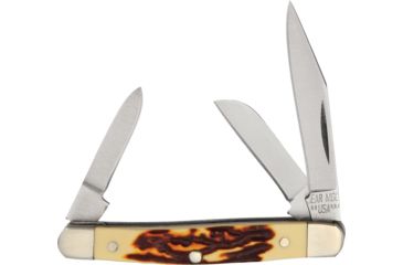 Image of Bear &amp; Son Cutlery Small Stockman Delrin Folding Knife,Stainless Steel,Standard Edge,Clip,Pen and Sheepsfoot,Delrin Stag Handle BCSD33