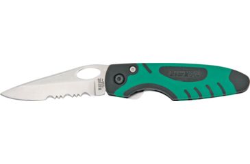 Image of Bear &amp; Son Sideliner Green &amp; Black Fold Knife, SS partially serrated edge Blade, Black Zytel and Racing Green Kraton Handle BC7404GSR