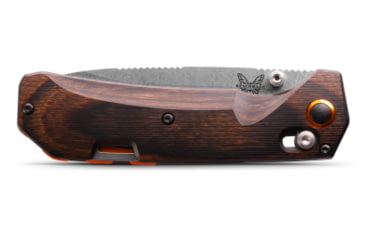 Image of Benchmade Hunt Grizzly Creek Hunting Folding Knife, 3.49 in, CPM-S30V Steel, Drop Point Blade, Stabilized Wood, Brown Handle 15062