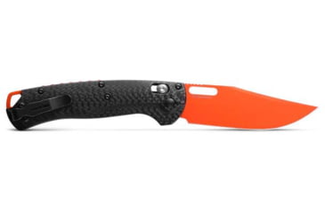 Image of Benchmade Taggedout Folding Knife, 3.5 in, CPM MagnaCut Stainless Steel, Clip Point Blade, Hunting, Carbon Fiber, Black Handle 15535OR-01