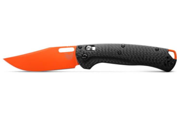 Image of Benchmade Taggedout Folding Knife, 3.5 in, CPM MagnaCut Stainless Steel, Clip Point Blade, Hunting, Carbon Fiber, Black Handle 15535OR-01