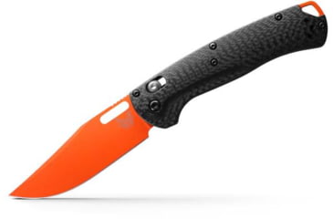 Image of Benchmade Taggedout Folding Knife, 3.5 in, CPM MagnaCut Stainless Steel, Clip Point Blade, Hunting, Carbon Fiber, Black Handle 15535OR-01