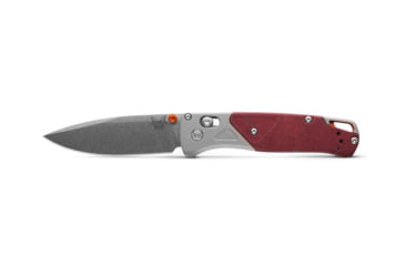 Image of Benchmade Blue Class Bugout Folding Knife, 3.24in, CPM S90V Stainless Steel, Aluminum/Richlite, Ash Gray/Redstone, 535-09