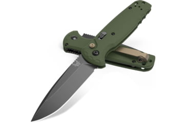 Image of Benchmade 4300BK Composite Lite Automatic Folding Knife, 3.40in, 8.64cm, CPM MagnaCut Stainless Steel, Drop Point Blade, G10, OD Green Handle, 4300BK-02