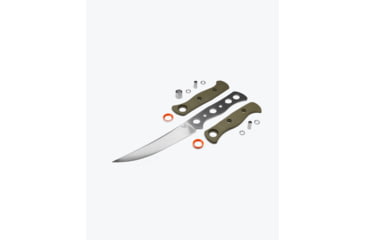 Image of Benchmade Meatcrafter Kitchen Knife, 6.09in, CPM-S45VN Stainless Steel, Trailing Point Blade, G10, OD Green Handle, 15500-3