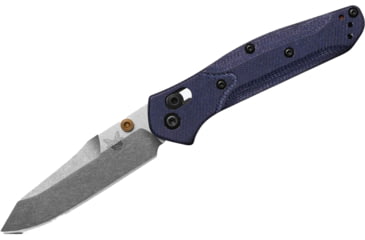 Image of Benchmade Mini Osborne Folding Knife, 2.92in, M390 Stainless Steel, Reverse Tanto, Micarta, Blue Denim, 945-04