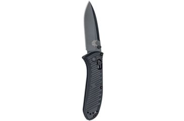 Image of Benchmade Mini Presidio II Axis Folding Knife, Plain Edge Coated Drop Point Blade, 3.2in, Black Anodized Billet Aluminum Handle, 575BK