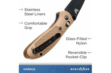 Image of Benchmade Pardue, Drop Point Grip, Axs,Stud Knife 551BKSN-AS
