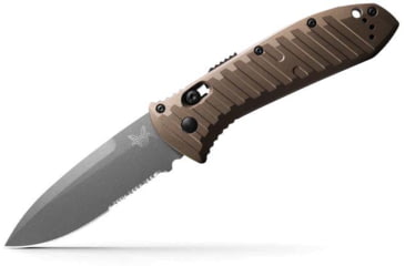 Image of Benchmade Presidio II, Axis Automatic Folding Knife, 3.72in CPM-M4 Super Steel Drop Point Blade, 6061-T6 Aluminum With Burnt Bronze Anodize Handle, 5700SGY-1