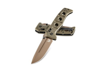 Image of Benchmade Sibert Adamas Axis Stud Folding Knife, 3.82in CPM-CruWear Steel Drop Point Flat Earth Coated Blade, Contoured G-10 Handle, 275FE-2