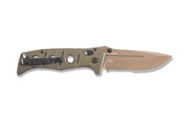 Image of Benchmade Sibert Adamas Axis Stud Folding Knife, 3.82in CPM-CruWear Steel Drop Point Serrated Flat Earth Coated Blade, Contoured G-10 Handle, 275SFE-2
