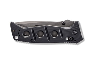 Image of Benchmade Sibert Adamas Axis Stud Folding Knife, 3.82in CPM-CruWear Steel Drop Point Serrated Grey Coated Blade, Contoured G-10 Handle, 275SGY-1